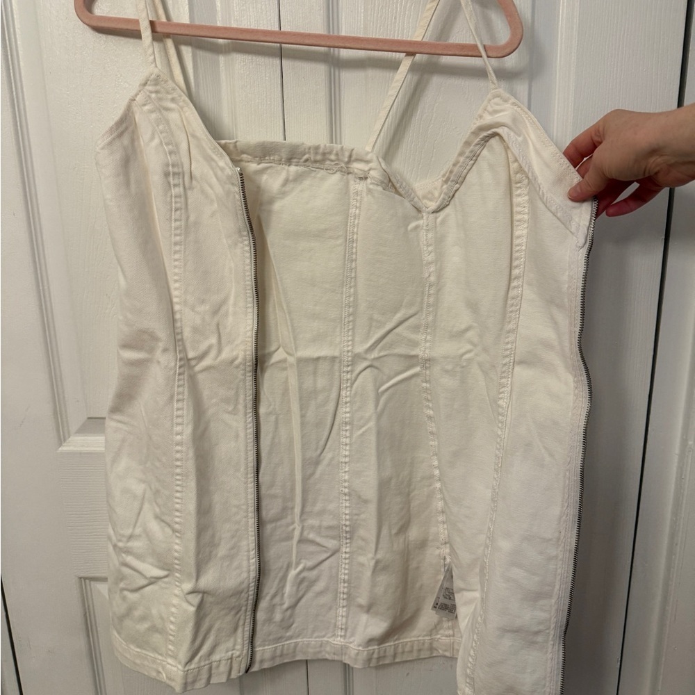 Topshop Ivory Zip-Front Dress 4 - Picture 3 of 11